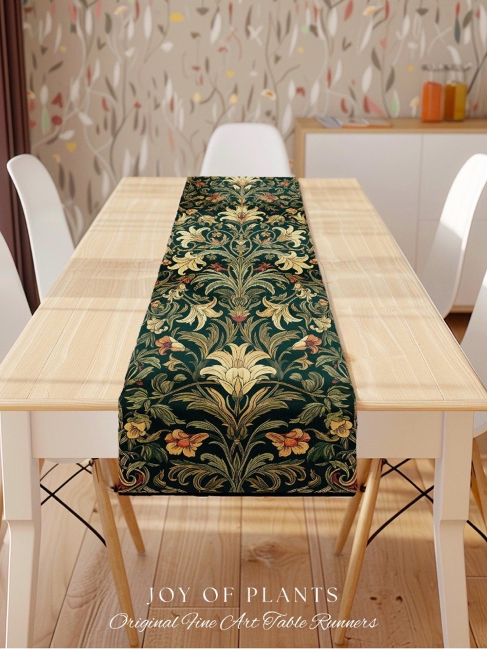 Unused NWOT Hand Quilted Art Nouveau Cottagecore Table Runners, Green and Blue - Picture 5 of 8